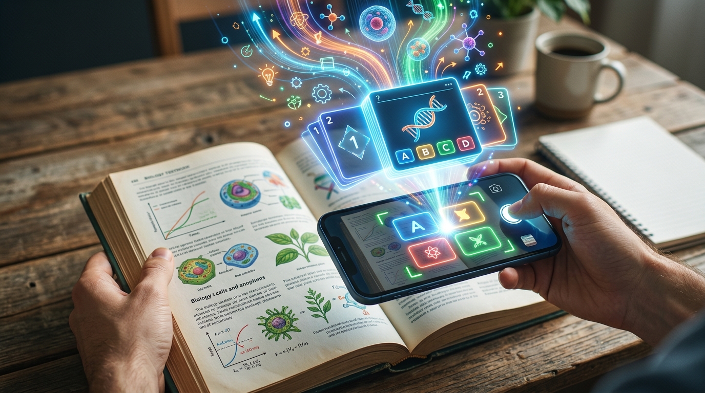 Fig 6: Google's latest Gemini AI analyzes textbook snapshots, diagrams, and handouts to auto-create atomic Q&A cards