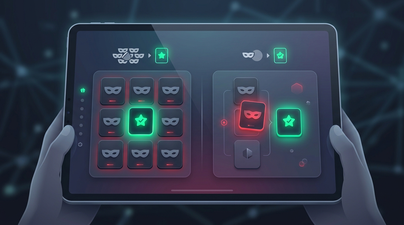 A sleek tablet dashboard contrasting 